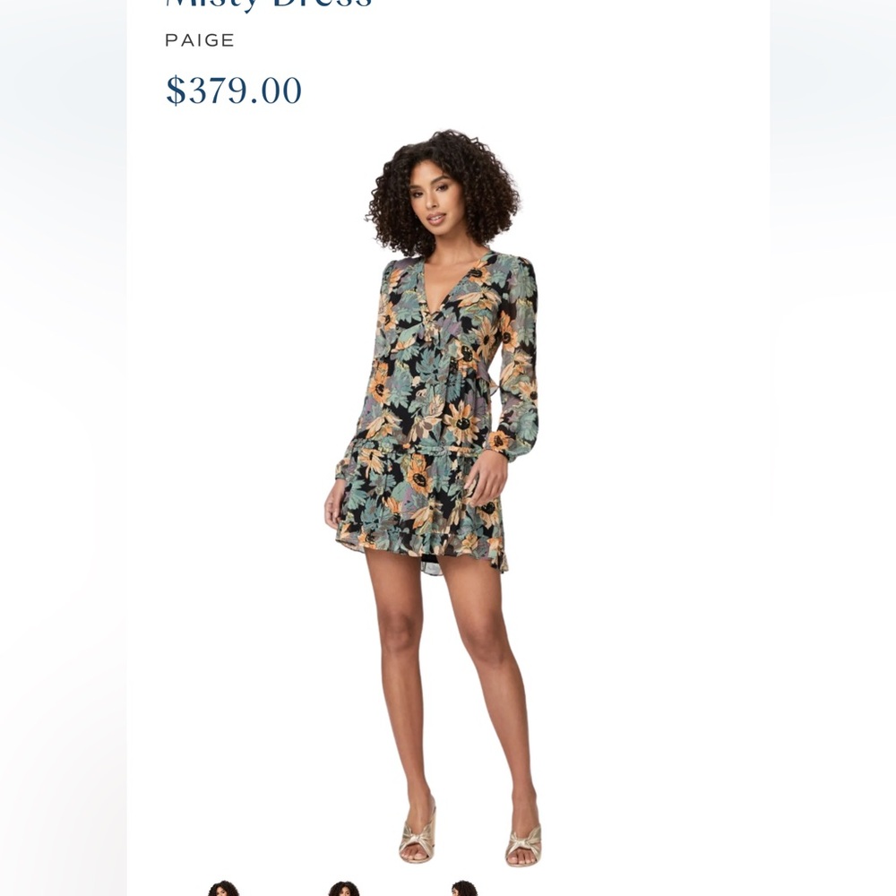 PAIGE Misty Long Sleeve Silk Dress NWT $60 size xs